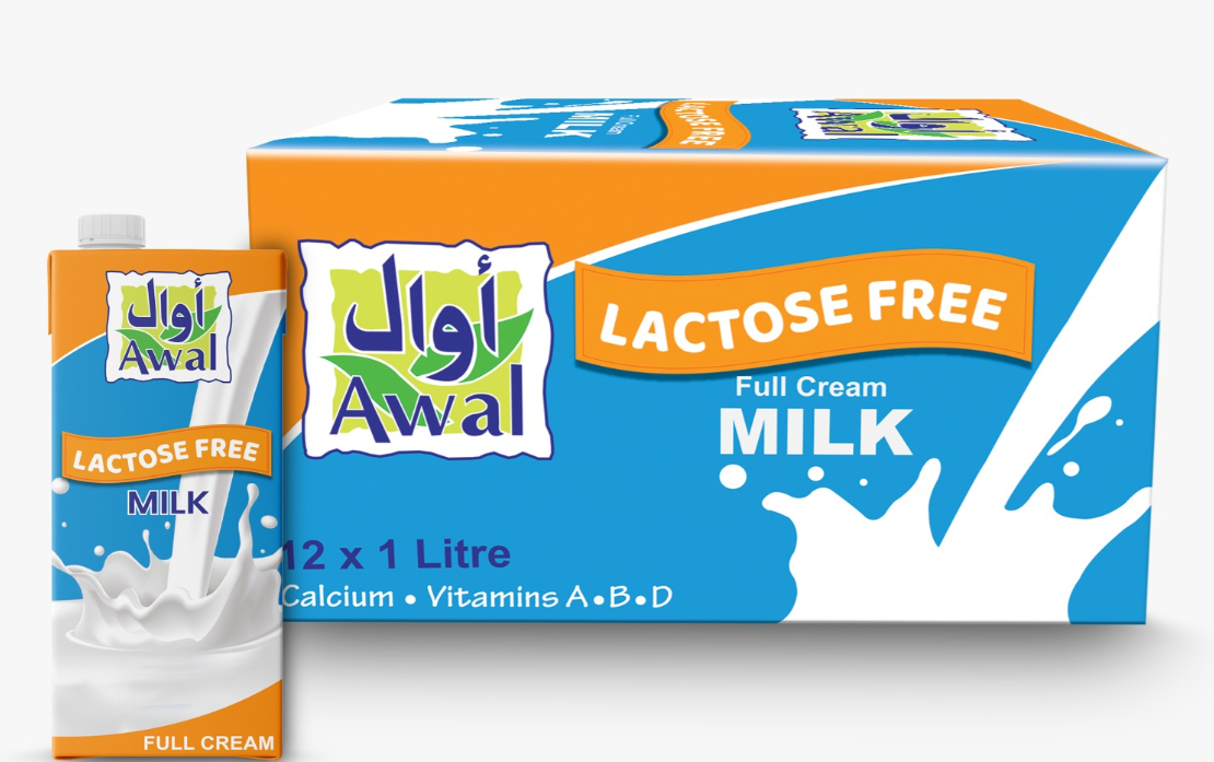 Awal dairy-free products featured on an e-commerce website in Kuwait